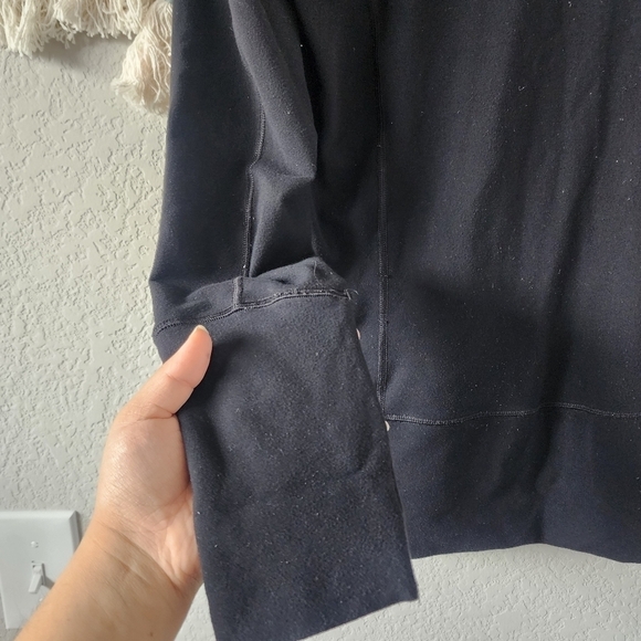 Lululemon In Stride Black Longline Cowl Neck Zip Jacket Luon Casual Yoga Gym 6 - Picture 7 of 14